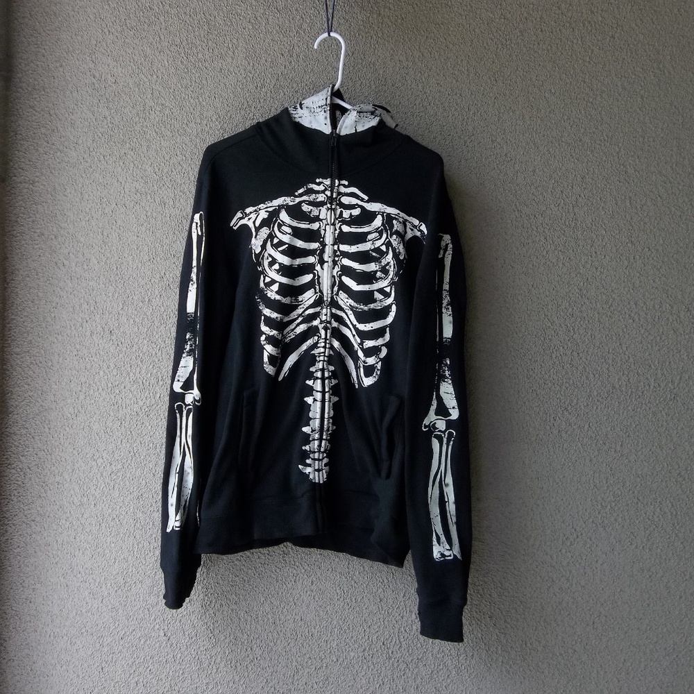 Skeleton Hoodie Sweatshirt Hot topic RUDE Large